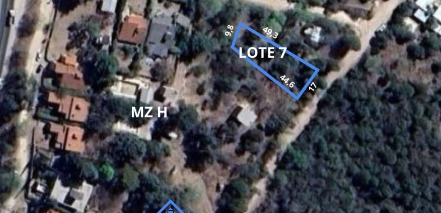 LOTE 617m2 – DOS CUADRAS DE RUTA 38 VALLE HERMOSO