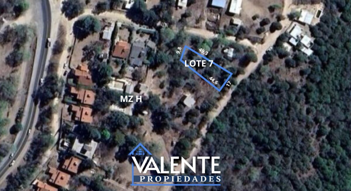 LOTE 617m2 – DOS CUADRAS DE RUTA 38 VALLE HERMOSO